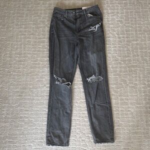 American Eagle Outfitters Gray Distressed Skinny Jeans